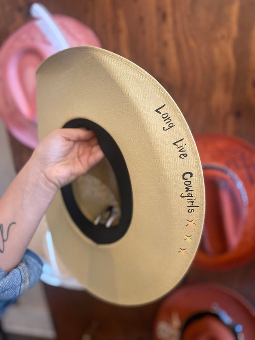 Long Live Cowgirls Handpainted Straw Hat - Medium