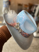 Load image into Gallery viewer, Shimmer Baby Blue Rancher Cowgirl Hat
