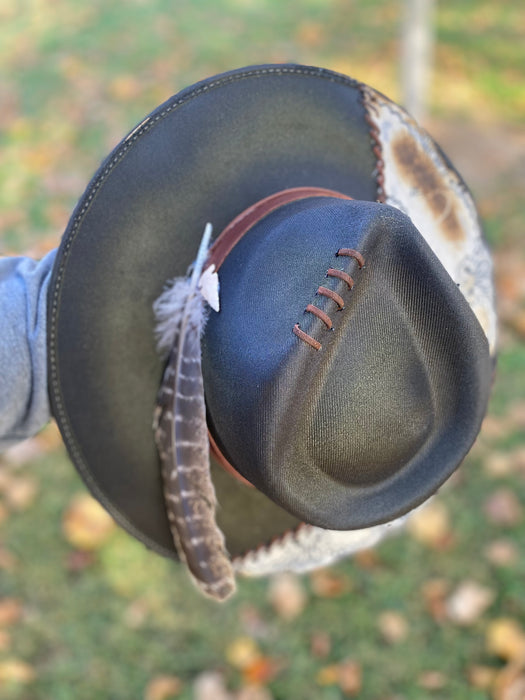 Dark Olive Stitched Flat Brim - Medium