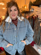 Load image into Gallery viewer, Denim Coat with Fur Collar
