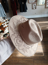 Load image into Gallery viewer, Tan Suede “You Belong Among the Wildflowers” Stiff Brim - Medium
