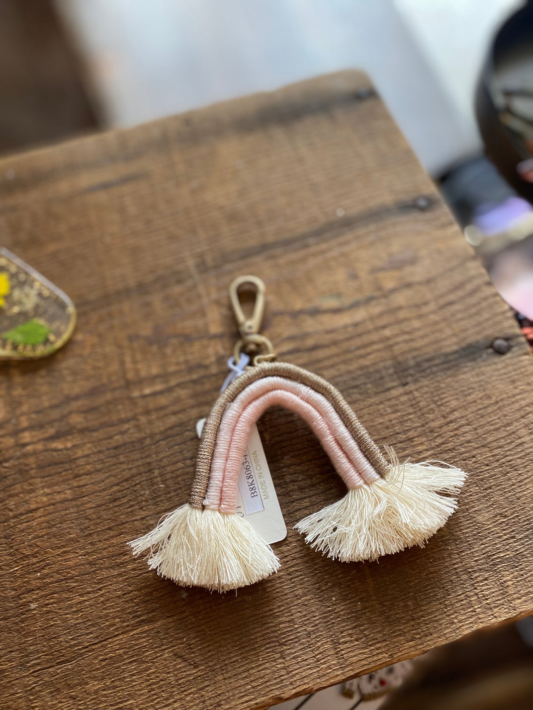 Macrame Rainbow Keychain