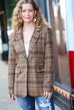 Load image into Gallery viewer, Make It Happen Spice Plaid Tailored Collar Lapel Blazer
