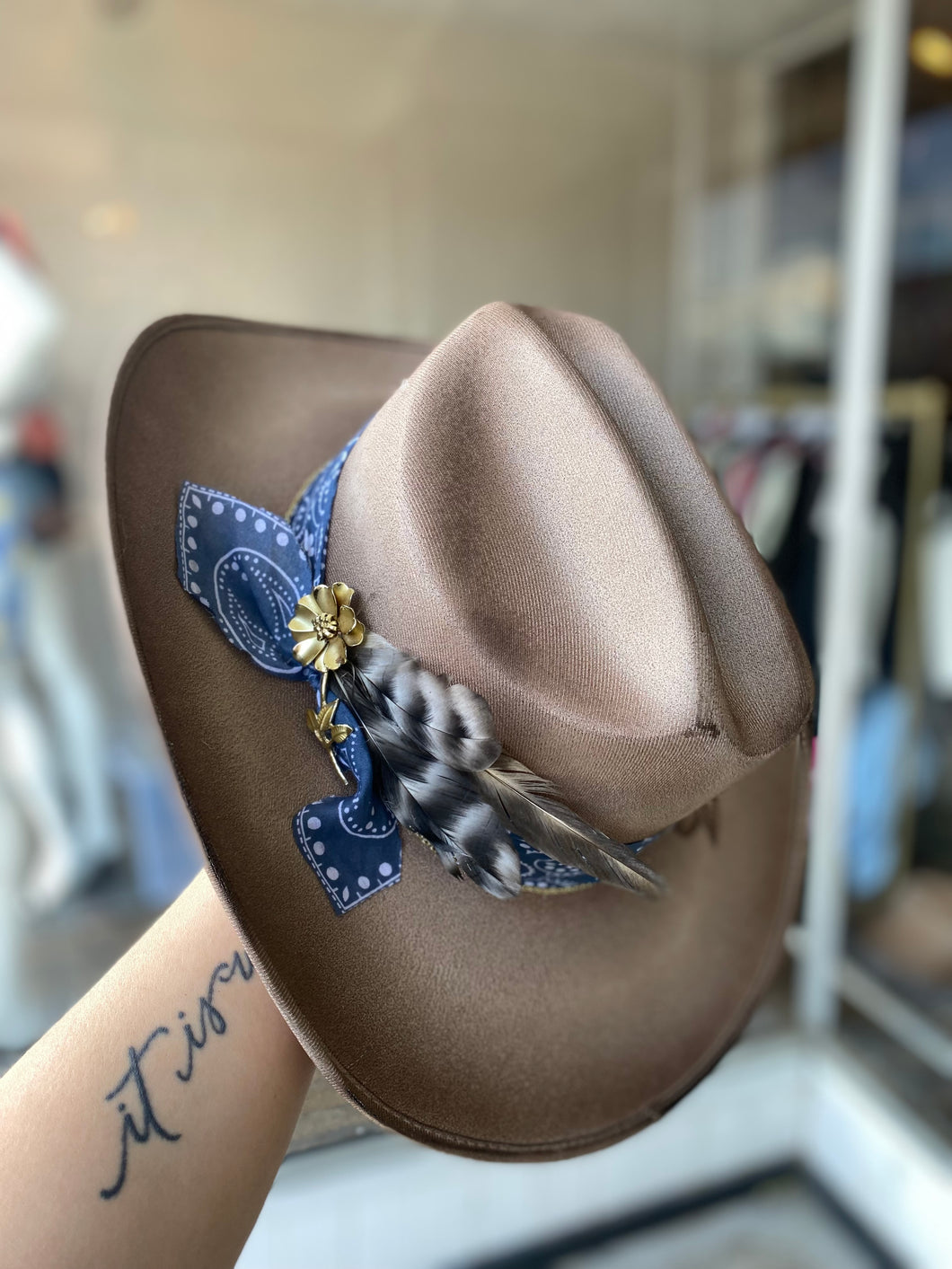 Cowgirl Hat - Floral&Snake - Large