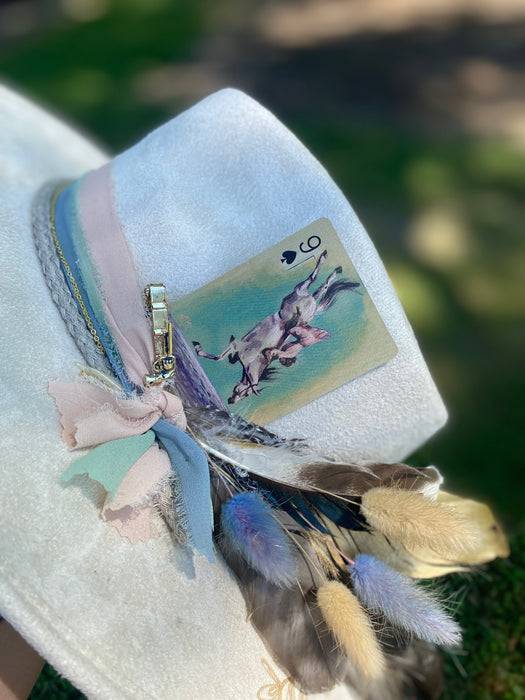 Floral Ivory Stiff Brim