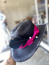 Load image into Gallery viewer, Kids Black Shiny Cowgirl Hat
