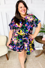 Load image into Gallery viewer, Live For Today Black Floral Surplice Woven Romper
