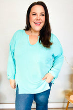 Load image into Gallery viewer, Eyes On You Seafoam Mineral Wash Rib Notch Neck Pocket Top
