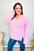 Load image into Gallery viewer, Eyes On You Pink Mineral Wash Rib Notch Neck Pocket Top
