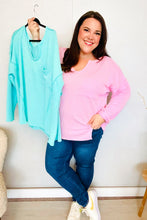 Load image into Gallery viewer, Eyes On You Seafoam Mineral Wash Rib Notch Neck Pocket Top
