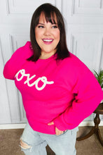 Load image into Gallery viewer, Love In the Air Fuchsia &quot;Xoxo&quot; Embroidered Sweater
