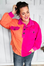 Load image into Gallery viewer, Feeling Bold Orange &amp; Fuchsia Color Block Button Down Top
