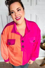 Load image into Gallery viewer, Feeling Bold Orange &amp; Fuchsia Color Block Button Down Top
