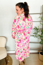 Load image into Gallery viewer, Beautiful You Frill V-Neck Shirred Waist Floral Maxi Dress
