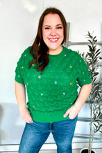 Load image into Gallery viewer, Flower Power Embroidered Crochet Textured Short Sleeve Sweater
