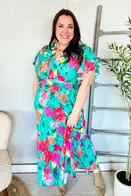 Load image into Gallery viewer, Hello Beautiful Multicolor Tropical Floral Smock Waist Maxi Dress
