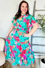 Load image into Gallery viewer, Hello Beautiful Multicolor Tropical Floral Smock Waist Maxi Dress
