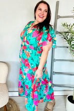 Load image into Gallery viewer, Hello Beautiful Multicolor Tropical Floral Smock Waist Maxi Dress
