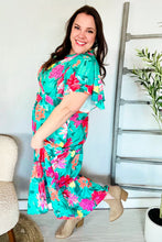 Load image into Gallery viewer, Hello Beautiful Multicolor Tropical Floral Smock Waist Maxi Dress
