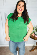 Load image into Gallery viewer, Seize The Day Kelly Green Dolman Rib Sweater Top
