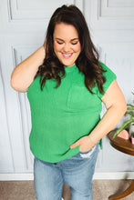 Load image into Gallery viewer, Seize The Day Kelly Green Dolman Rib Sweater Top
