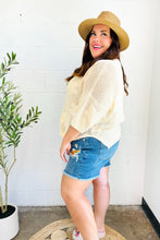 Load image into Gallery viewer, Feel Charming Oatmeal Floral Netted Crochet 3/4 Sleeve Sweater Top
