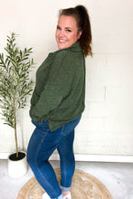 Load image into Gallery viewer, Easy Living Olive Textured Knit Notch Neck Oversized Collar Sweater
