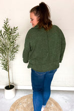 Load image into Gallery viewer, Easy Living Olive Textured Knit Notch Neck Oversized Collar Sweater
