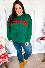 Load image into Gallery viewer, Be Merry Hunter Green Pop Up Lurex Sweater
