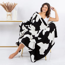 Load image into Gallery viewer, Barefoot Dreams Blanket- Black and White Cow
